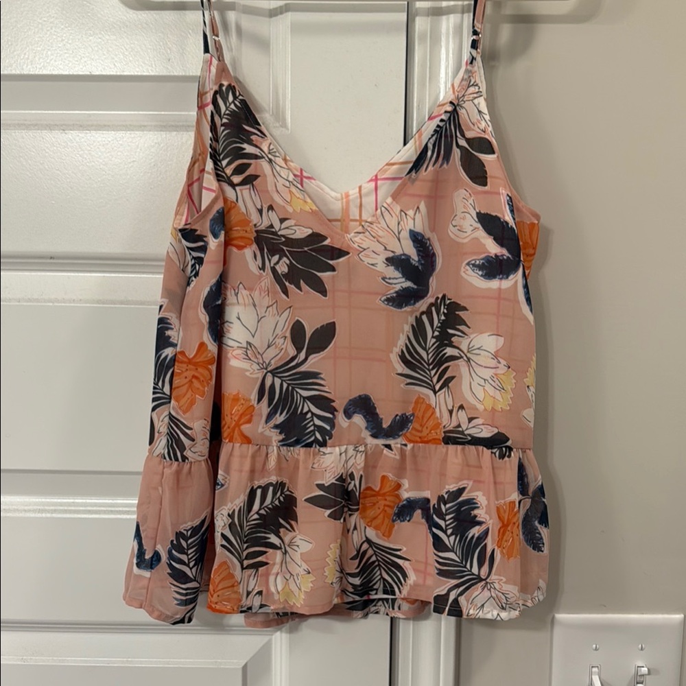 Pink Peplum Camisole Sleeveless Top